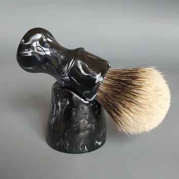 

Dscosmetic silvertip 2 band badger hair shaving brush with shaving brush stand