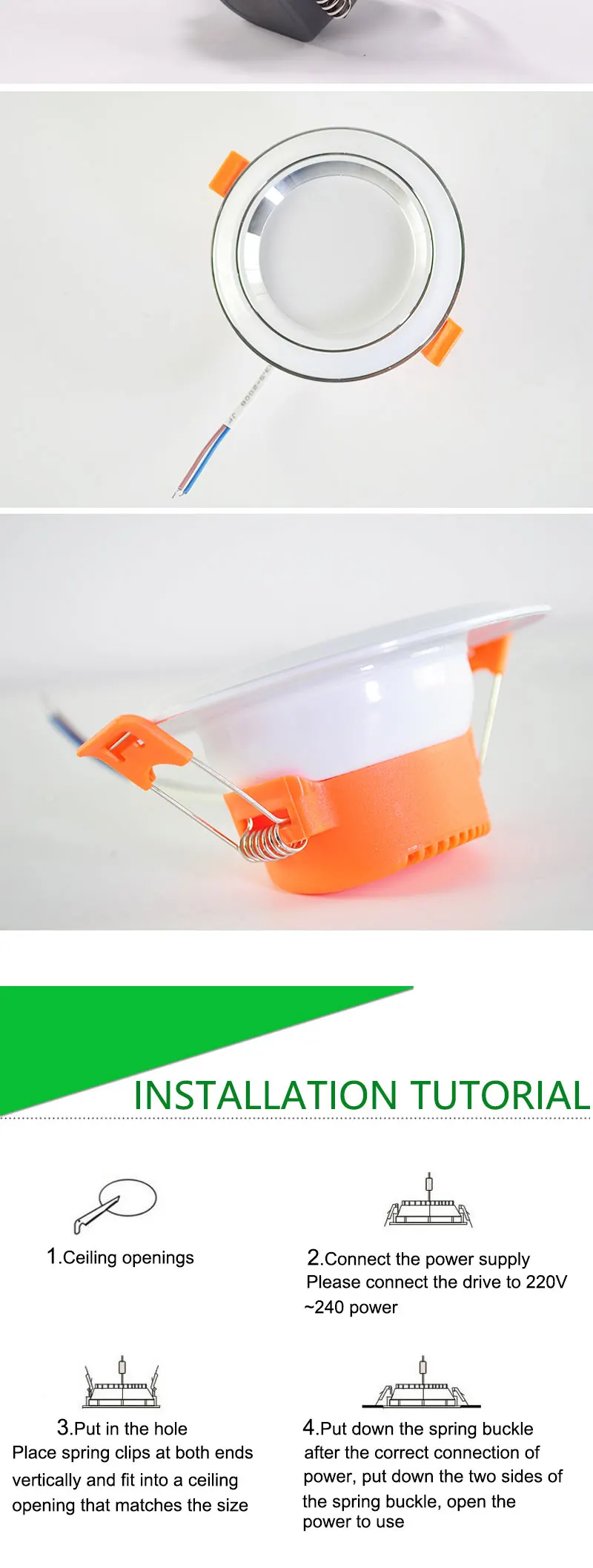 1/5Pcs led Downlight 3W 5W 3000k 4000k 6500k Downlight AC220V-240V led ceiling downlight Kitchen living room Indoor round light