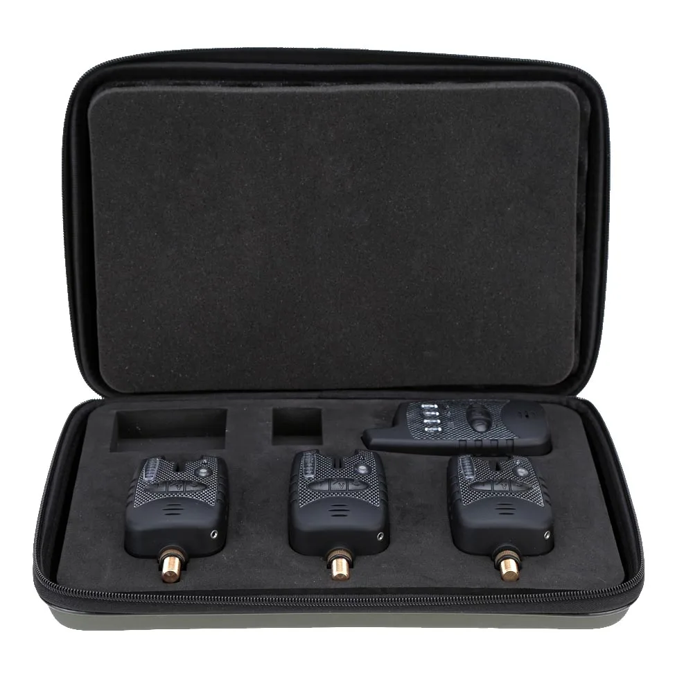 

Wireless Digital 3+1 Fishing Bite Alarm Set 3 Fishing Bite Alarm + 1 Receiver Adjustable Tone Volume Sensitive for Carp Pesca