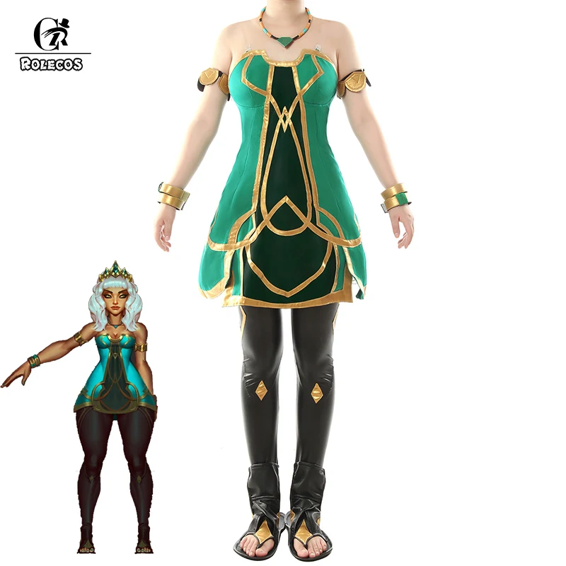 

ROLECOS Game LOL Qiyana Cosplay Costume Empress of the Elements Qiyana Cospaly Costumes Women Sexy Dress Pants Uniform Shoes