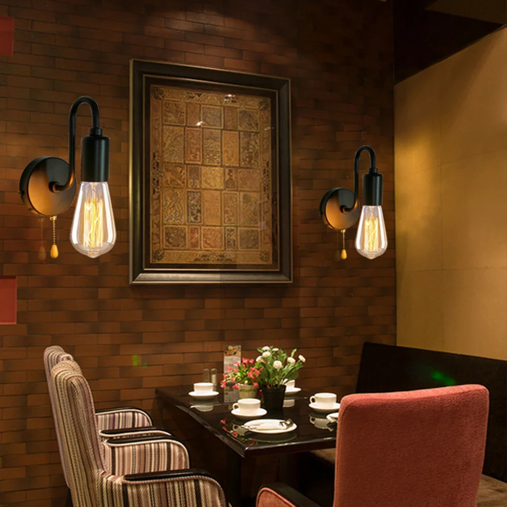 Wall Lamp Vintage Retro Wall Lights Indoor Lighting Bedside Lamps For Bedroom Loft Aisle Decoration Home Lighting Fixtures
