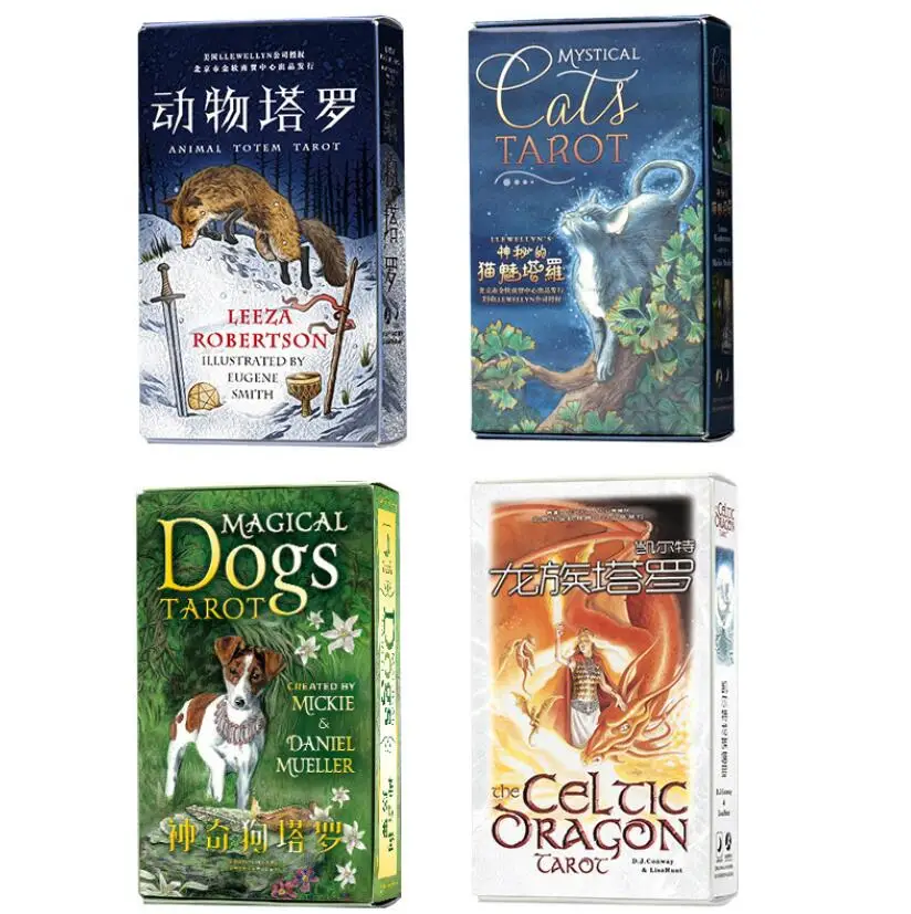 

2019 8 kinds Animal/cat/dog/Dragon tarot cards mysterious animal playing cards game for party family board game