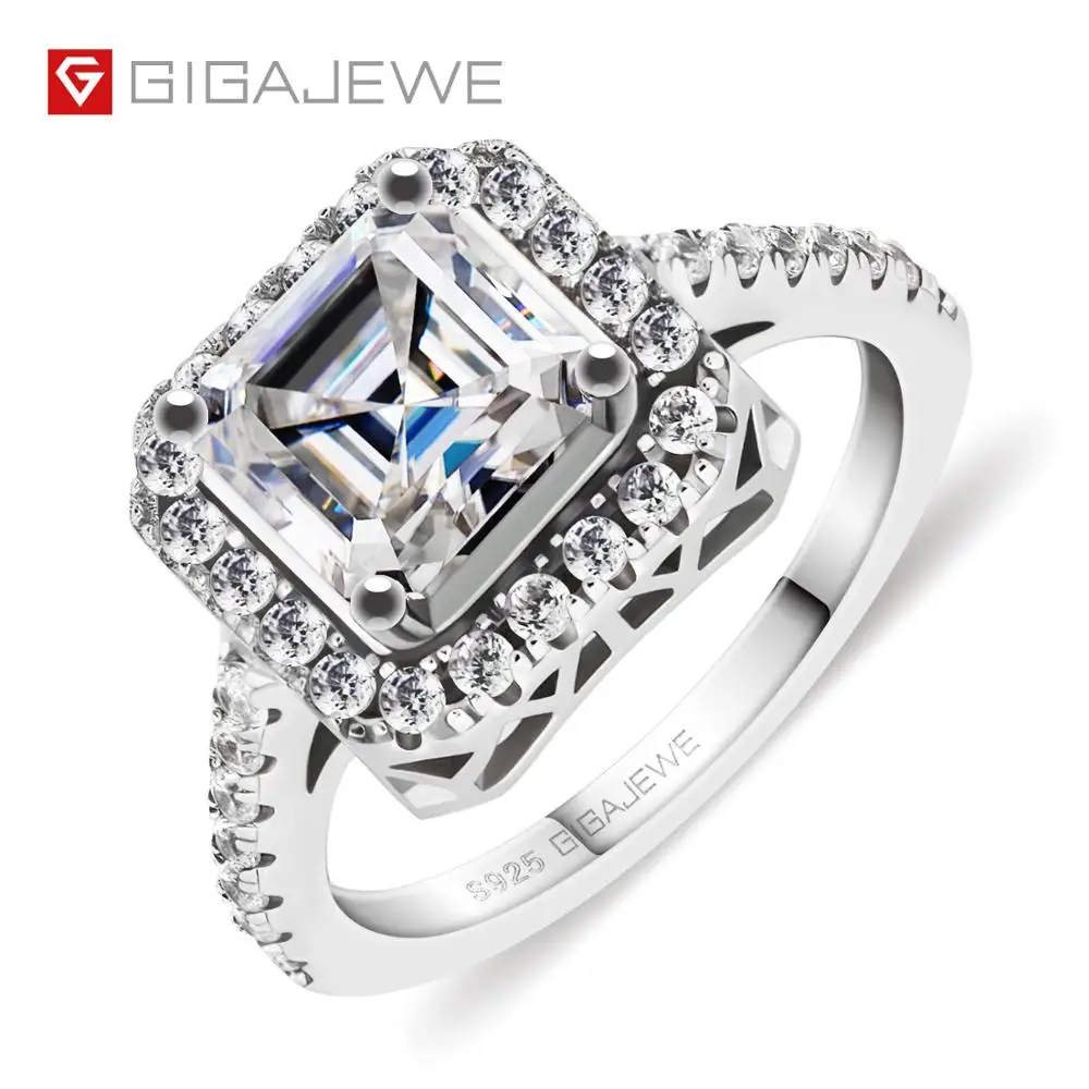 GIGAJEWE 2.2ct 7 5 мм D цветной Asscher 18 К Белый позолоченный 925 серебро Муассанит