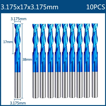 XCAN End Mill Milling Cutter 3.175mm Shank CNC Router Bit Nano Blue Coated Carbide Engraving Bit CNC Milling Tools 14