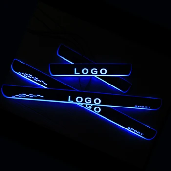 

LED Door Sill Plate For Jeep Renegade Closed Off-Road Vehicle 2014-2019 Streamed Scuff Plate Guard Light Car Sticker Accessories