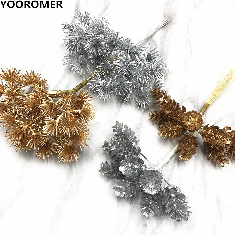 YOOROMER 1 шт. зеленый искусственная сосна орехи искусственные растения поддельные цветы ручной работы DIY рождественские украшения для дома