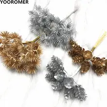 YOOROMER 1 шт. зеленый искусственная сосна орехи искусственные растения поддельные цветы ручной работы DIY рождественские украшения для дома