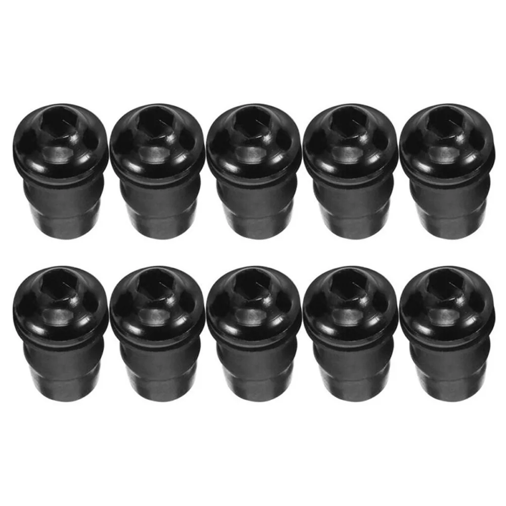 

Black 5mm M5 Rubber Nut 10pcs Set Metric Motorcycle Windshield Fairing Brass Locknut Bolt Kit Car Replacement Parts