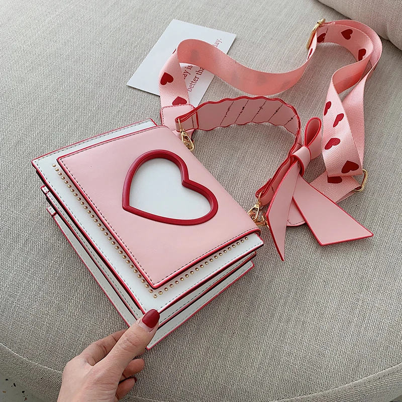 

Luxury Brand Handbag For Women 2019 Small Bow Tote bag Leather Ladies Designer Crossbody Bag Sweet Love Shape Messenger bags