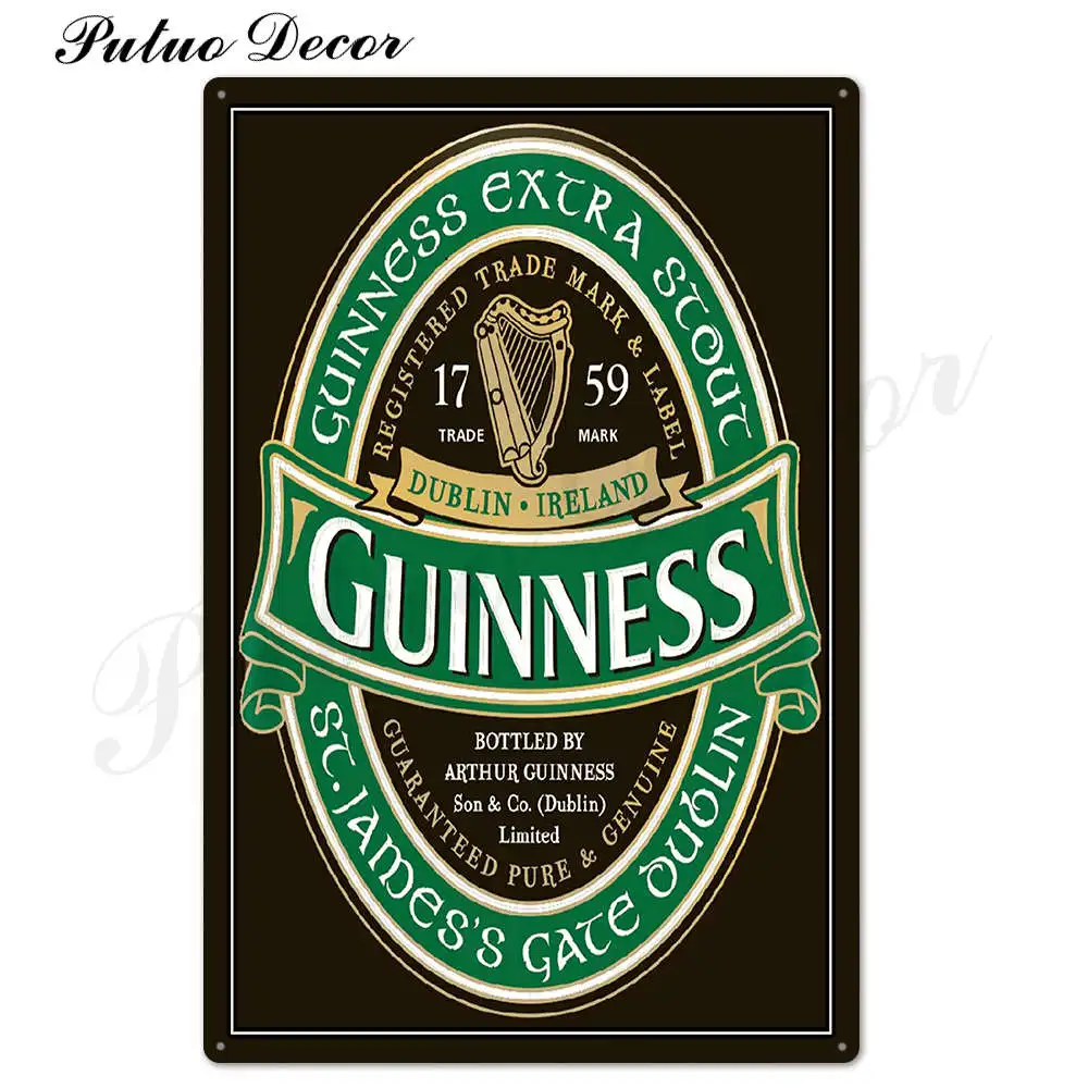 TH2540 Винтажная металлическая табличка Guinness, Оловянная табличка, металлическая винтажная тарелка для паба, Настенная декоративная тарелка для бара, паба, клуба, человека, пещеры - Цвет: TH2540