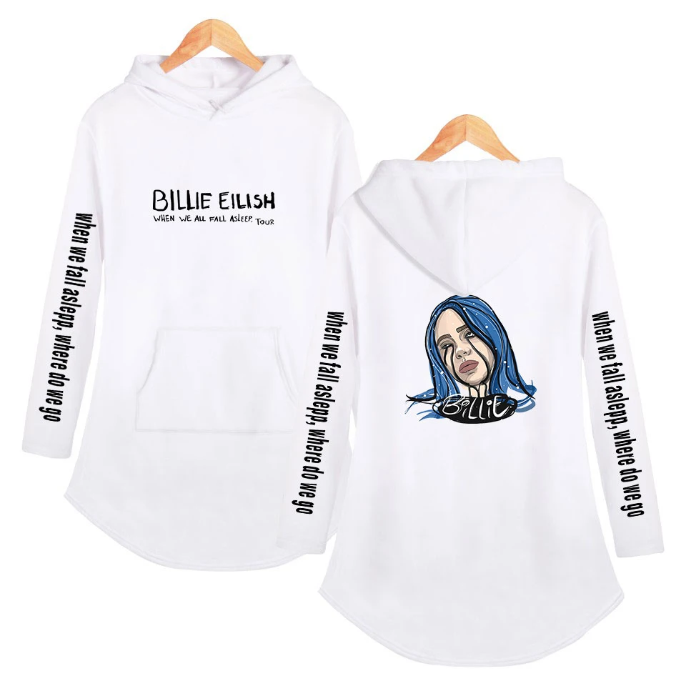 Hoodies Womens Hoodie Top AutumnBillie Eilish- print harajuku Size Long Sleeve Sweatshirts Hoody Ladies