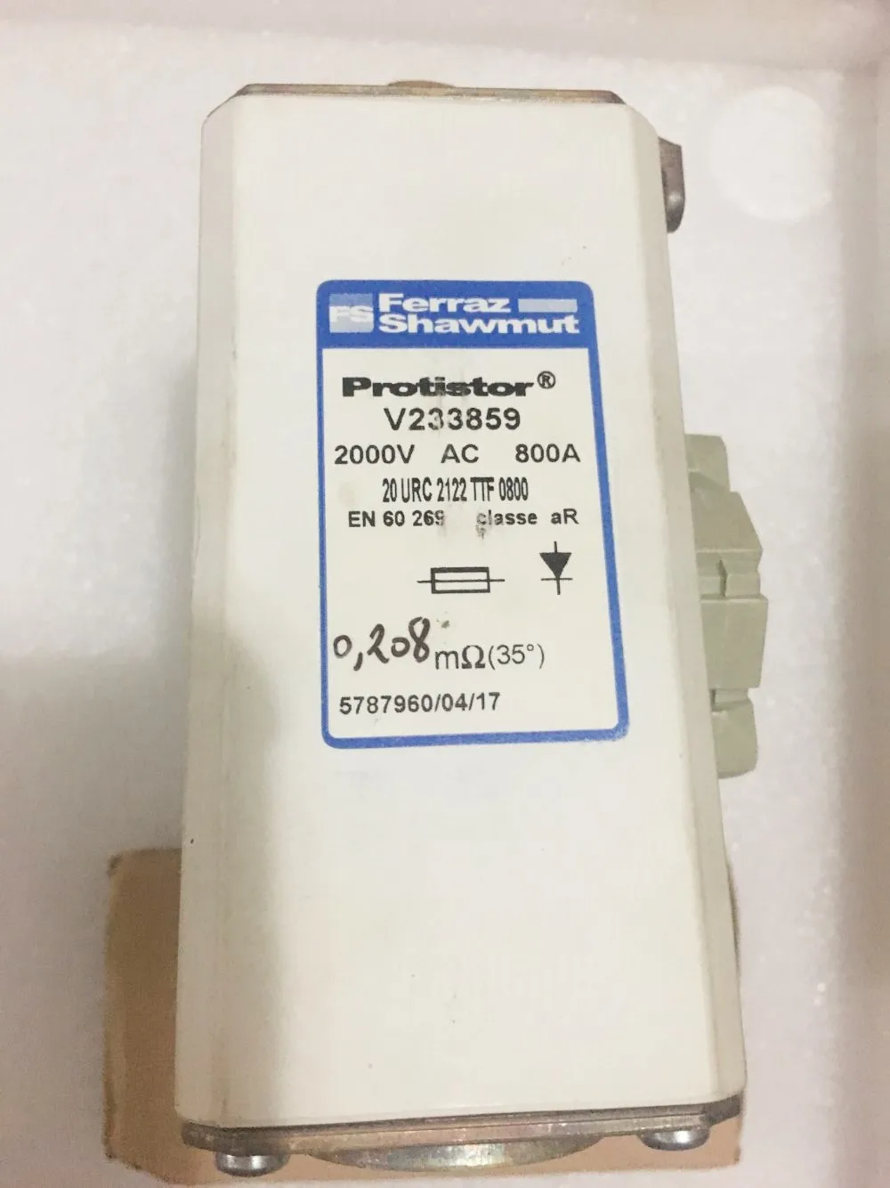 V233859 2000V 800A 20URC2122TTF0800 быстро предохранитель страхование