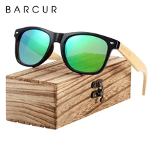 BARCUR деревянные солнцезащитные очки es мужские поляризованные солнцезащитные очки Женские бамбуковые стекла женские с пружинным шарниром