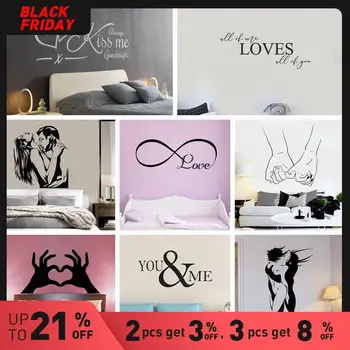 

New Design Lovers Quotes Wall Stickers For Bedroom Decor Decals Room Decor Sticker Sweet Home Phrase pegatinas de pared