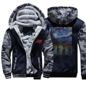 

Stranger Things Hoodies Outerwear Jackets Men's Style Hoodie Men Fashion Stranger Things Streetwear Hooded Mens Jacket Coats