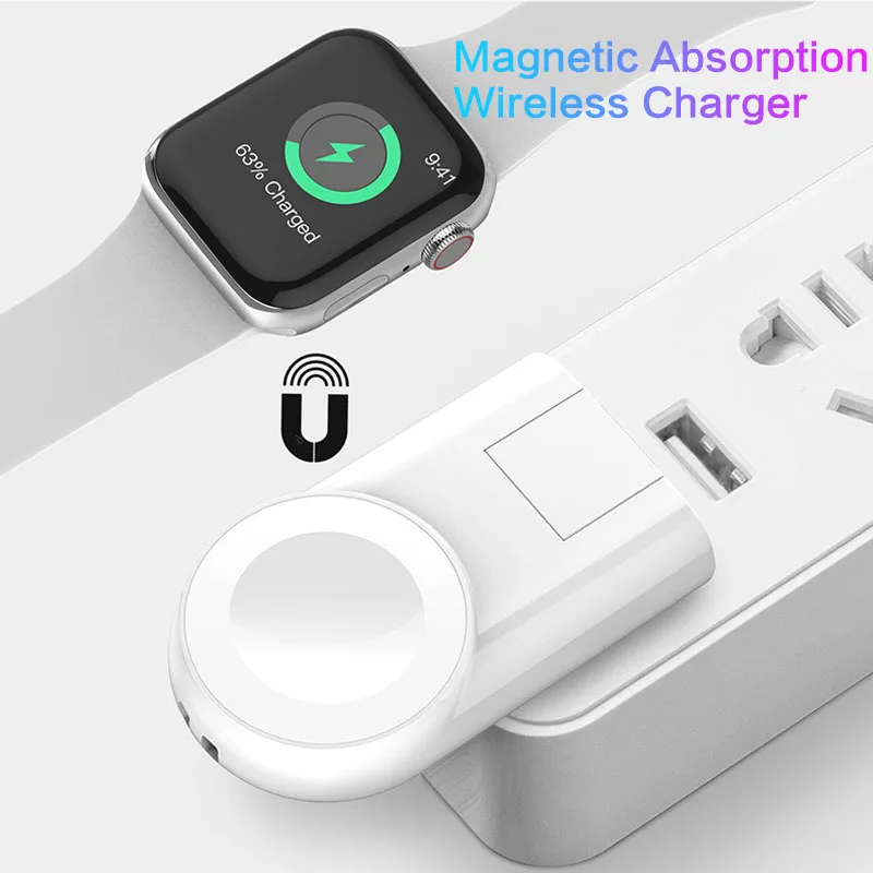 For Apple iWatch Series 4 3 2 1 Qi Wireless Charger Base Mini Smart Wireless Charging Pad Lightweight Travel Portable Charger