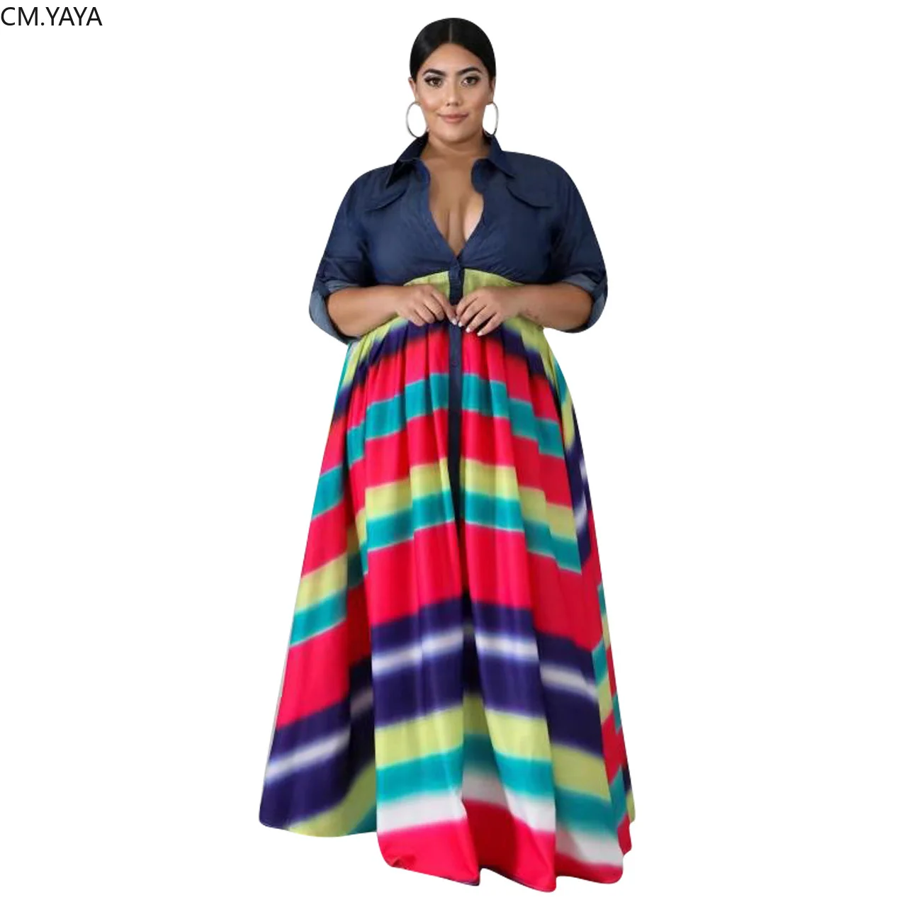 Осеннее женское длинное джинсовое платье макси с длинным рукавом Сексуальные