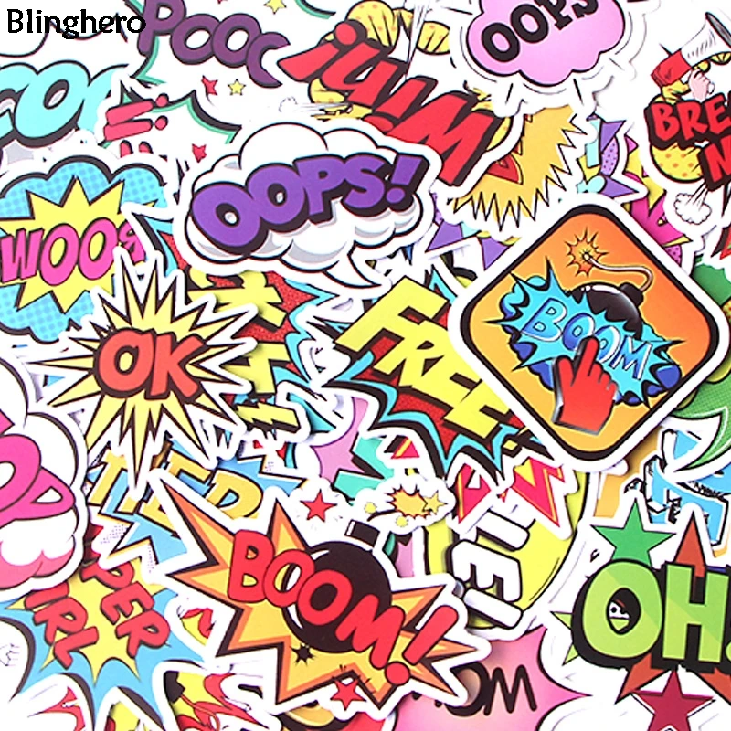 

Blinghero Text Stickers 40Pcs/set Funny Buzzword Stickers Scrapbooking Luggage Stickers Decal Computer Accessories BH0092