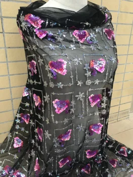 

Embroidered Net Fabric with beads With super Quality Sophia-58.9815 African Tulle Lace Fabric For party Dress