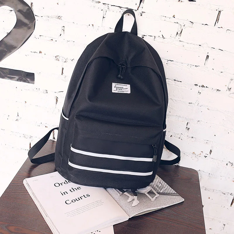 

School Bag Student Korean-style Campus Harajuku Ulzzang High School Students Simple Versatile Backpack Canvas Backpack Fashion