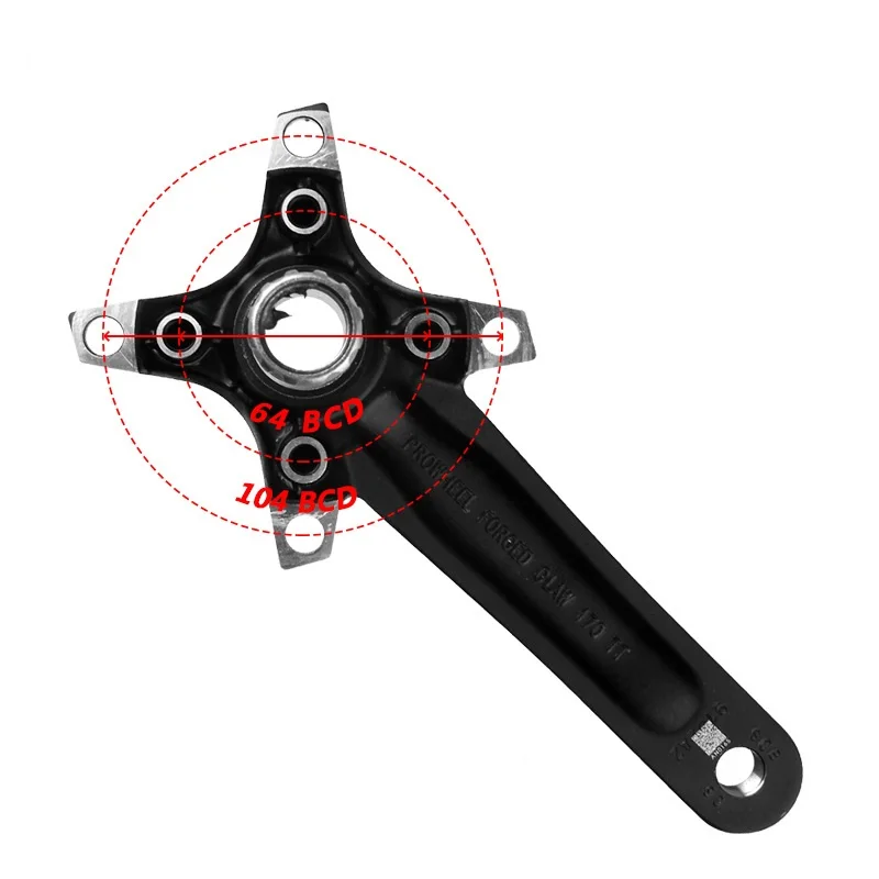 PROWHEEL MTB шатун 104 BCD алюминиевый сплав 170 мм для горного велосипеда с BB Кривошип