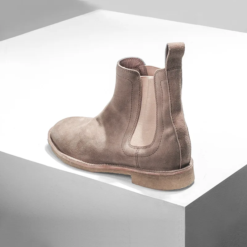 

Order Autumn And Winter England Genuine Leather Hight-top Casual Leather Boot Big Talker Kanye West Suede Chelsea Boots Men's