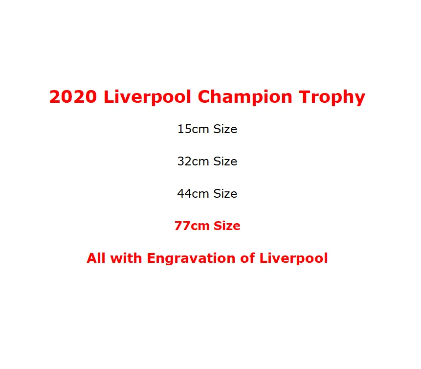 

2020 liverpool king trophy cup real size replica Trophy Cup awards to Champions