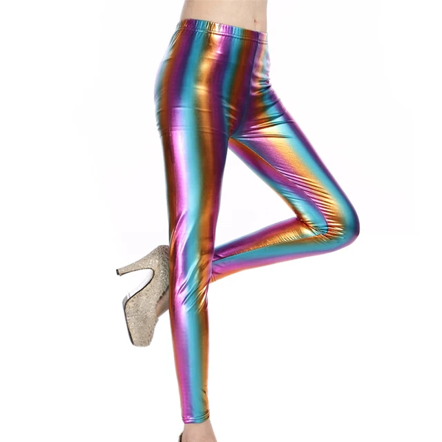 Leggings, leggings sexy nacarados ropa de mujer sin costuras fitness  brillante piel leggings brillantes de cuero delgado pantalones de mujer