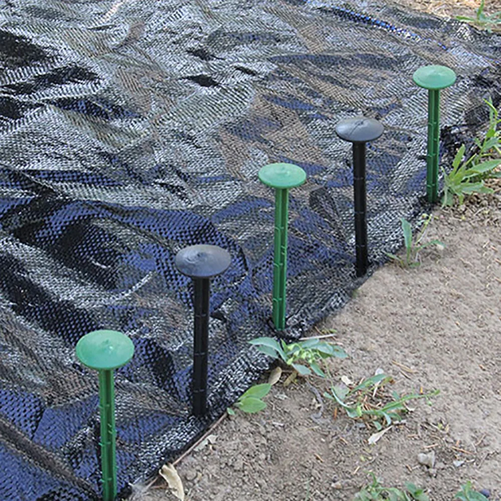 100Pcs 30cm Garden Ground Nail Greenhouse Film Ground Cloth Sunshade Fly Net Fixed Barbed Plastic PP Nails