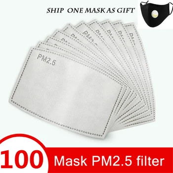 

100 /10 pcs PM 2.5 Mask Filter Anti Haze 5 Layers Mask Activated Carbon Filter Replaceable For Adults Mouth Mask Health Care