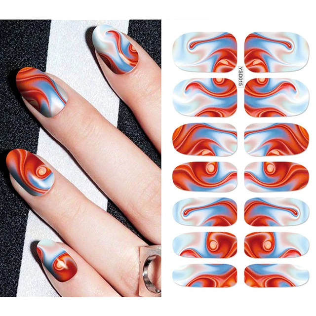 Nail Stickers For Nails Sliders 3D Color Water Transfer Nail Sticker Creativity Decoration Art Necklace Pattern Dreamcatcher YSD015