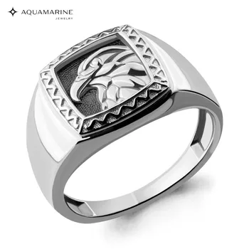 

Men AQUAMARINE Signet without inserts Silver 925