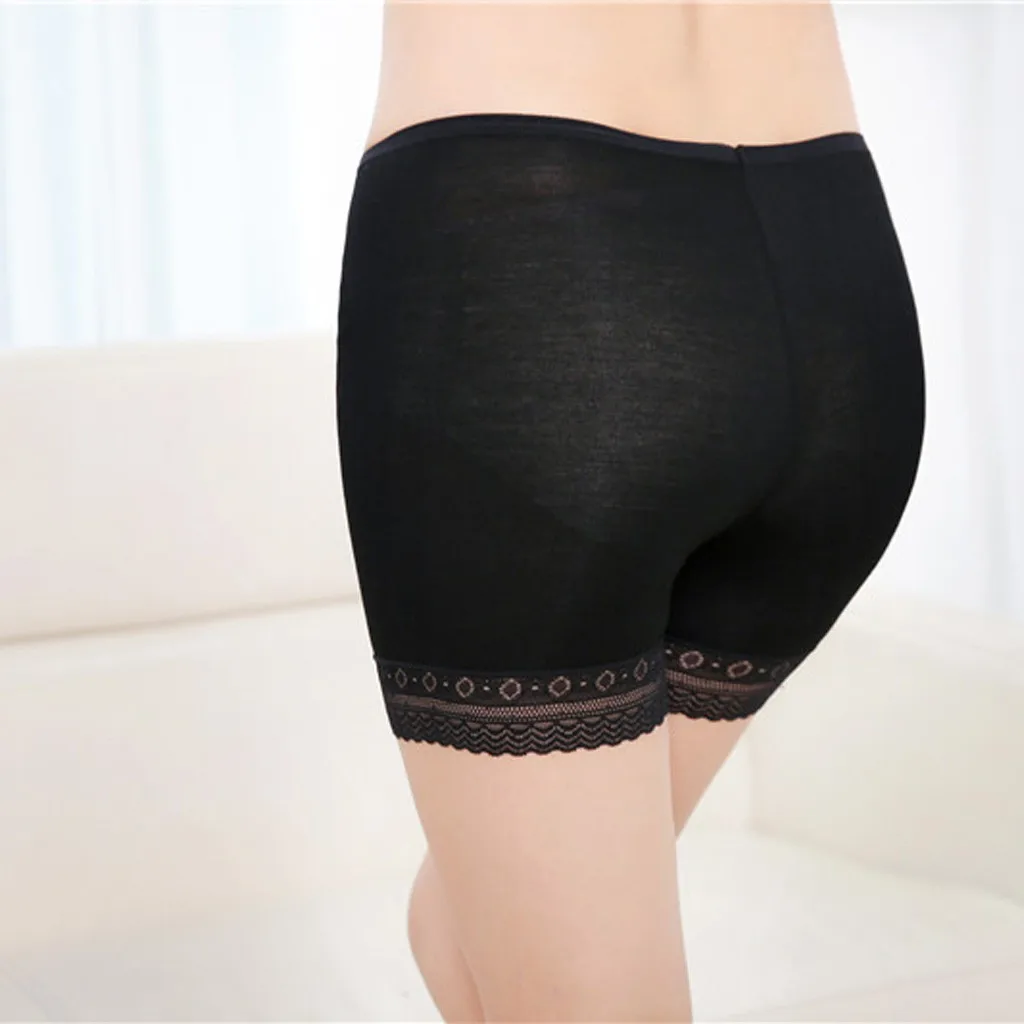 3PC Underpants Women Under Skirt Safety Shorts Pants Seamless Solid Under Skirt Slimming Breathable Boxer Lace Stretch Tights