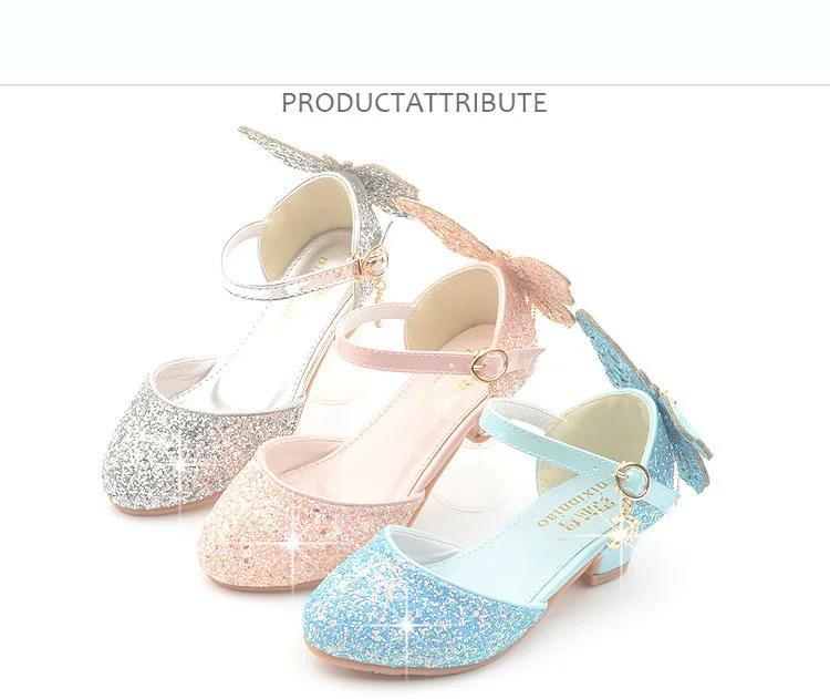 Vestidos de fiesta de noche свадебное платье Вечерние Bchaussure enfant fille блестящие галстук бабочка туфли принцессы для девочек
