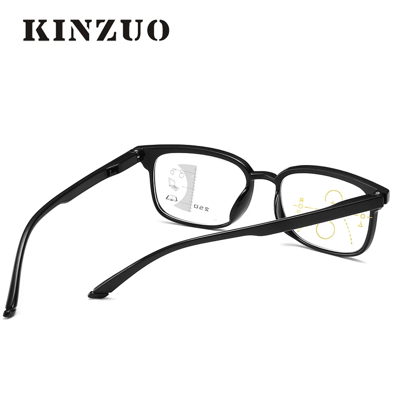 KINZUO новые анти-синие прогрессивные мульти-фокус очки для чтения для пожилых унисекс черные очки рамка+ 1.0to+ 3,5 1701