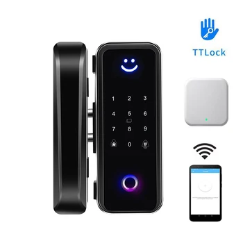 

TTLock APP WiFi Remote Control Smart Keyless Fingerprint Door Lock for Frameless or Frame glass wooden door
