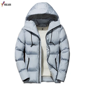

New Brand Winter Men Jacket Coat New Men's Casual Fashion Parkas Male Simple Solid Color Hooded Parka Jackets Clothing