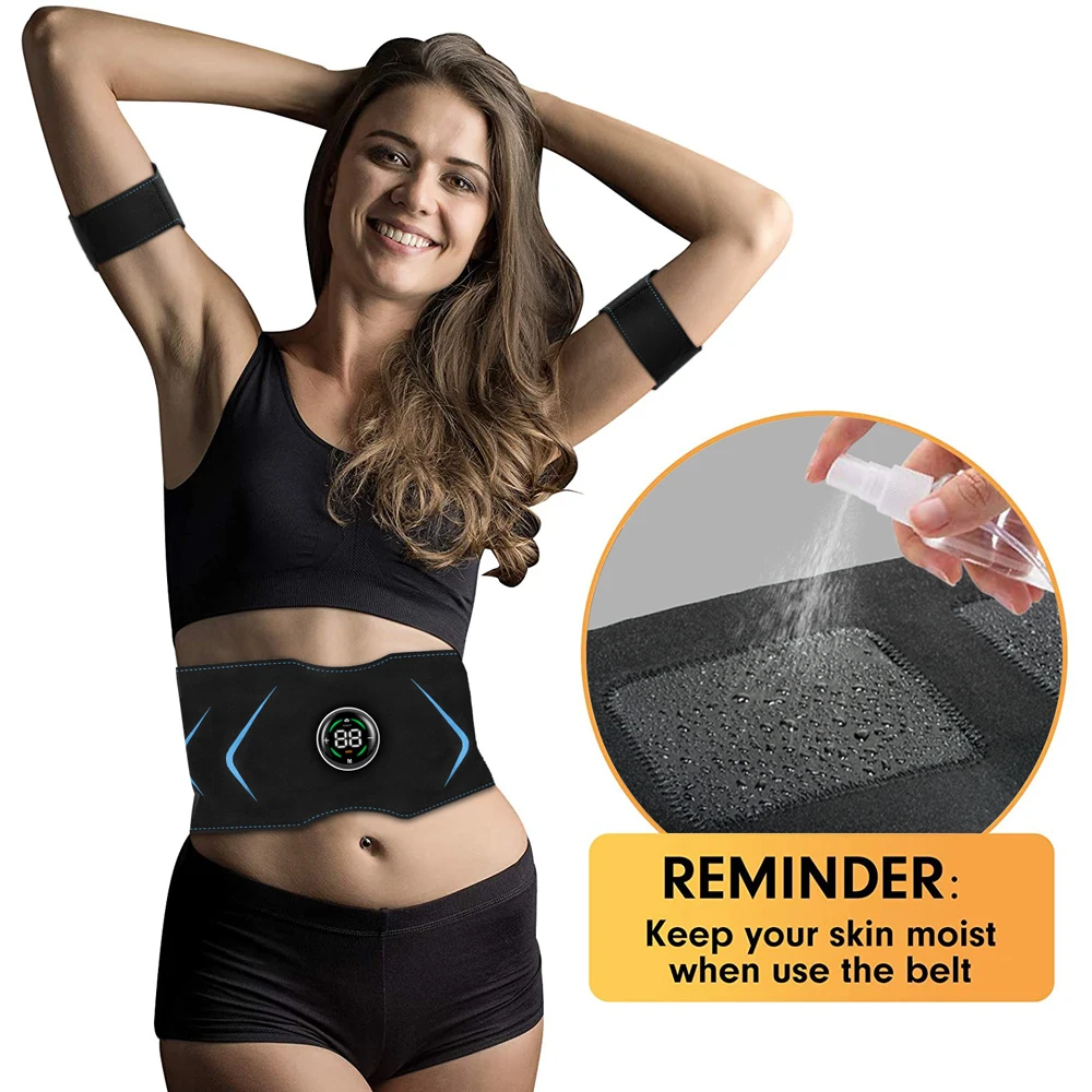 Body Slimming Belt Electric Abdominal Trainer Muscle Stimulator Toner Weight Loss New Smart EMS Fitness Vibration Belt Unisex