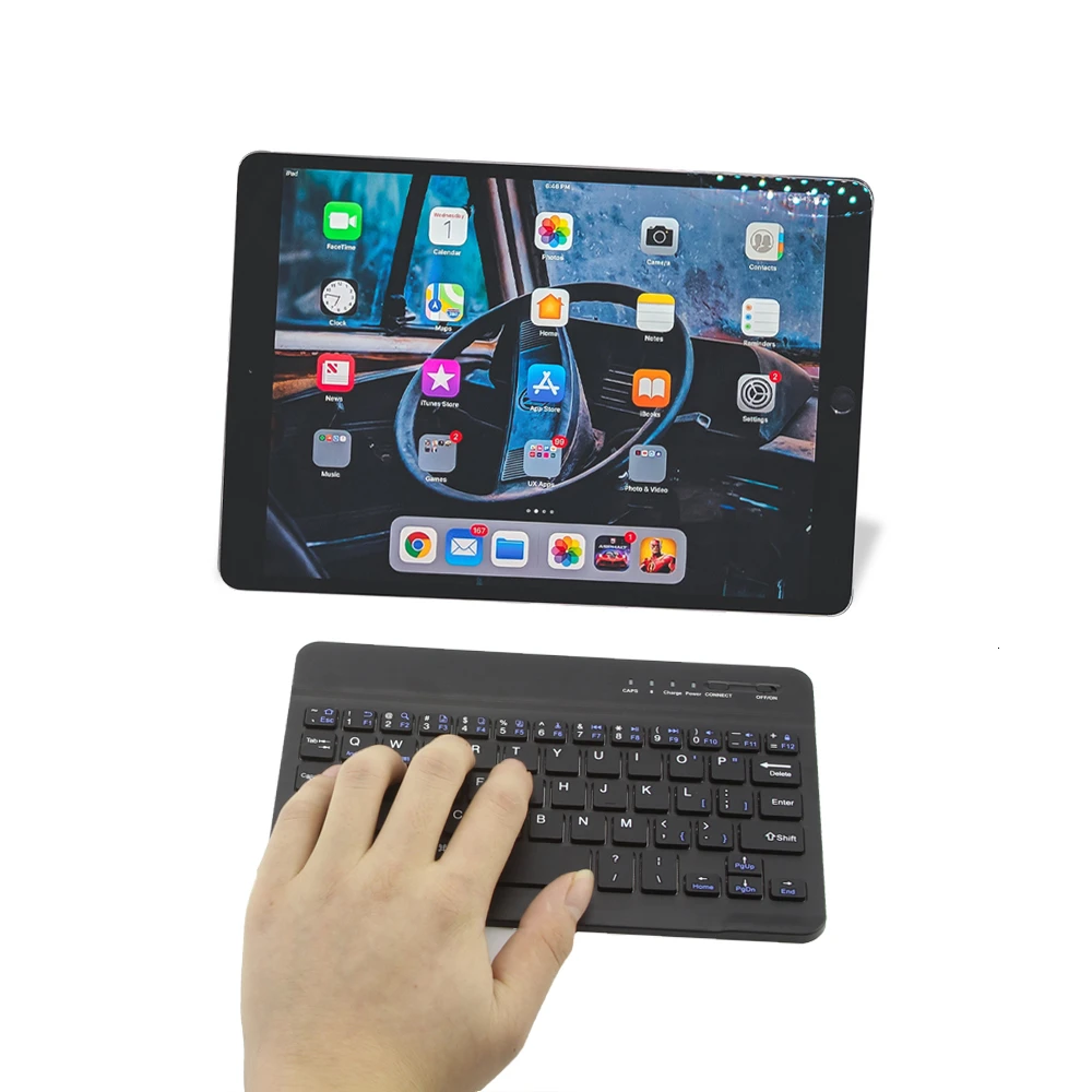 Беспроводная мини клавиатура CHYI эргономичная тонкая игровая для Ipad планшета
