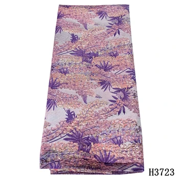 

Pink Jacquard lace fabric Embroidery Brocade lace fabric Nigerian lace fabric 2020 high quality lace for Party Dress HJ3525