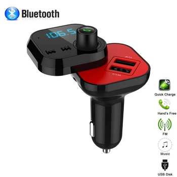 

LED Display Dual USB Car FM Transmitter Aux Modulator Bluetooth Car Kit Car Audio MP3 Player With 3.1A Quick Charge Car Charger