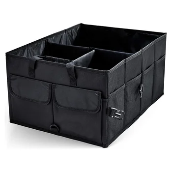 

Multifunction portable universal Car Storage Box Black Foldable waterproof Bit Capacity Car Storage Tool Organizer Buckle design