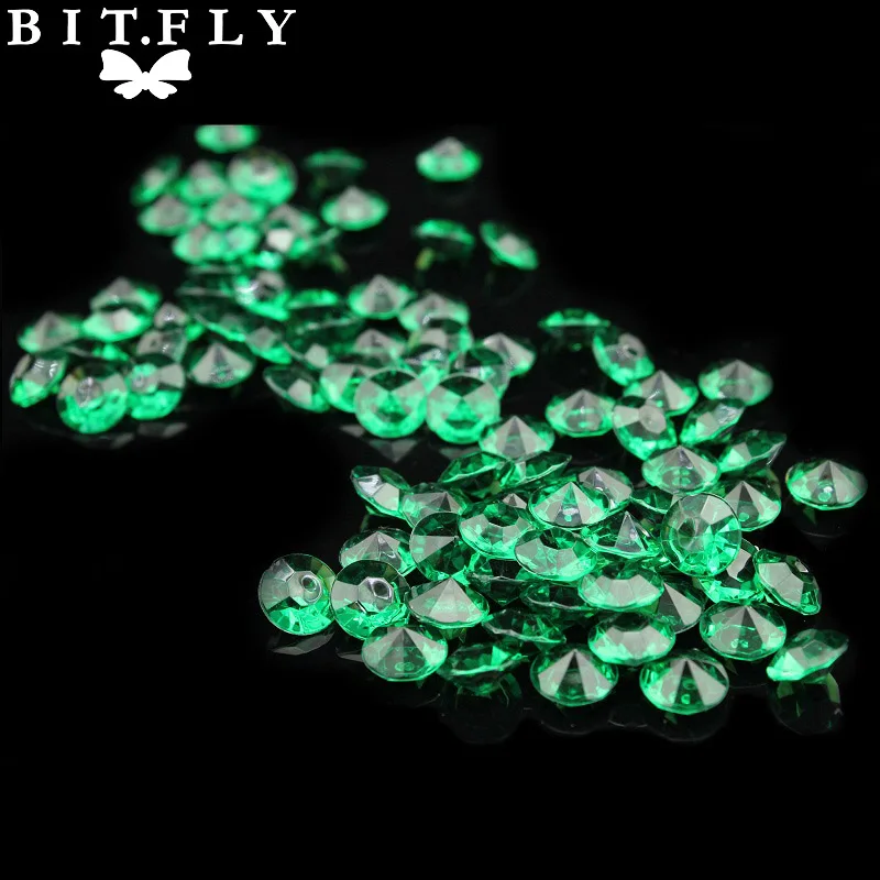 1000 шт 10 мм 4ct украшения для свадебной вечеринки темно-фиолетовые алмазные конфетти, Разбрасыватели конфетти для стола, акриловые кристаллы - Цвет: dark green