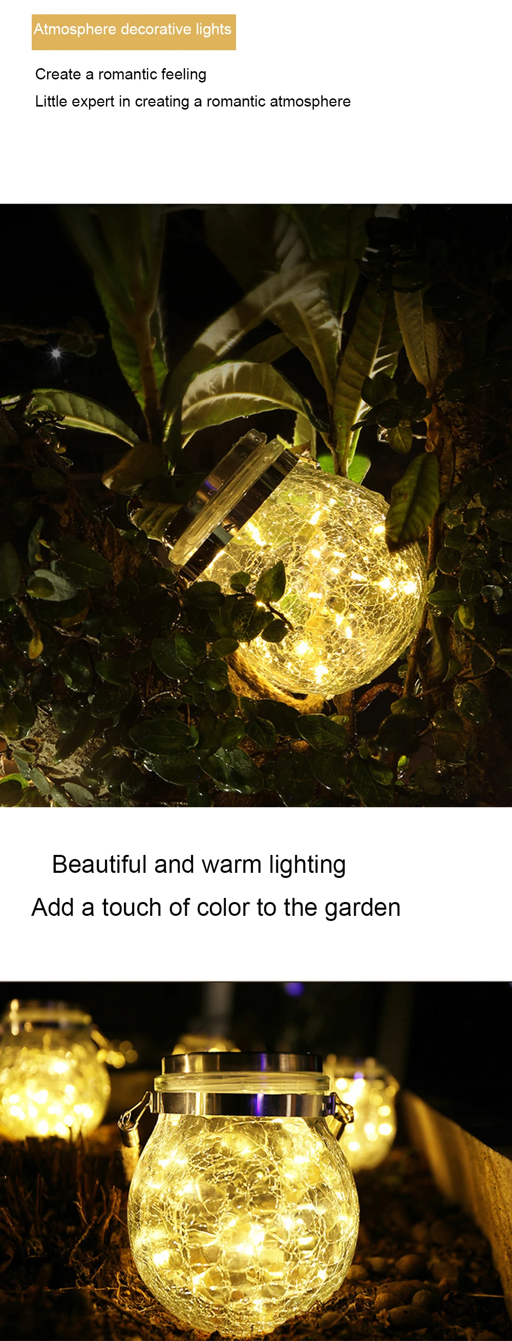 solar light bulb 30 Lamp Beads LED Outdoor Solar Cracked Glass Wishing Light Landscape Courtyard Garden Lawn Hanging Tree Lamp solar camping lights