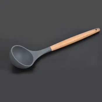 

1pc Non-stick Kitchen Spoon Cooking Utensils Kitchen Utensil Tableware Silicone Wooden Handle Kitchen Cooking Kit
