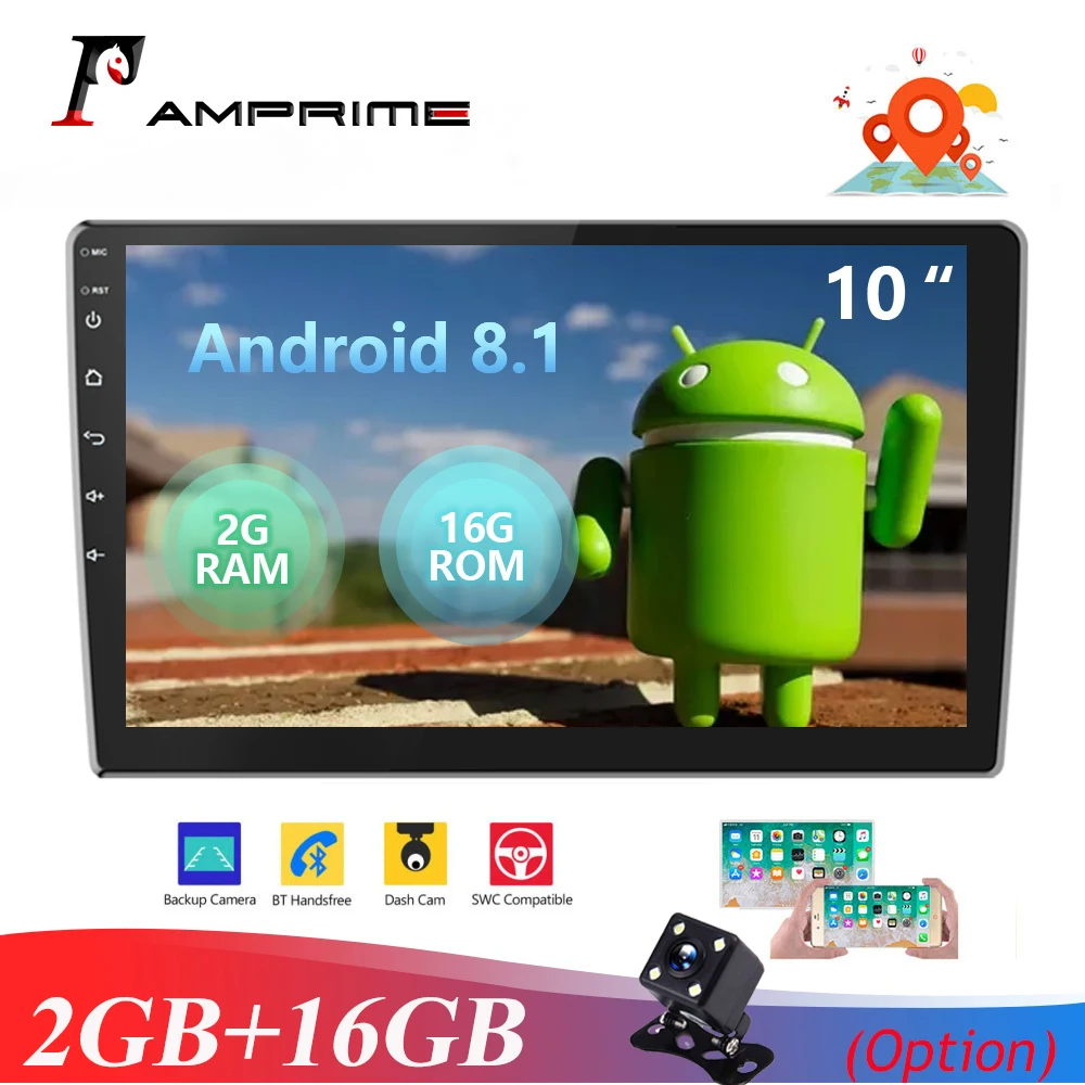 AMPrime Android 2Din 10,1 ''HD 1080P 2.5D Автомобильный мультимедийный плеер 2 + 16 Гб Авторадио Стерео Радио Bluetooth WIFI GPS FM радио AMPrime Android 2Din 10,1 ''HD 1080P 2.5D Автомобильный мультимедийный плеер 2 + 16 Гб Авторадио Стерео Радио Bluetooth WIFI GPS FM радио