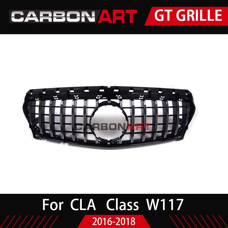 CLA W117 GT стиль решетка для Mercedes передний гриль для CLA класс W117 C117 CLA200 220 CLA260 300 - Цвет: Black(2016-2018)