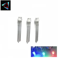 36 шт = полный цвет прозрачный RGB светодиодный, 5 мм 4,8 мм соломенная шляпа, общий анод общий катод диод