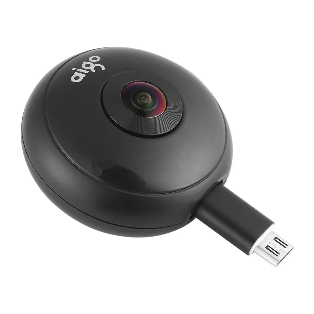 Aigo Mini Ai360 VR телефон панорамная камера 720 градусов видеокамера двойной объектив с двумя адаптерами разъемы для смартфона