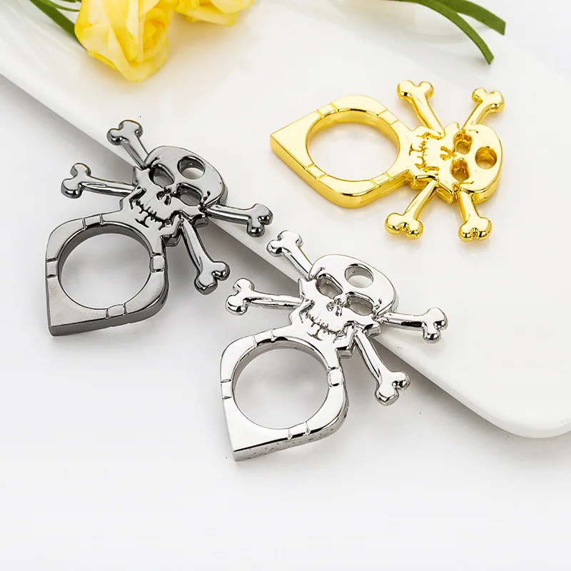5 PCS Multi-functional Self-protection Gold Pendant Ring, Broken Window Escape Tool, Zinc Alloy Weapon Self Defense